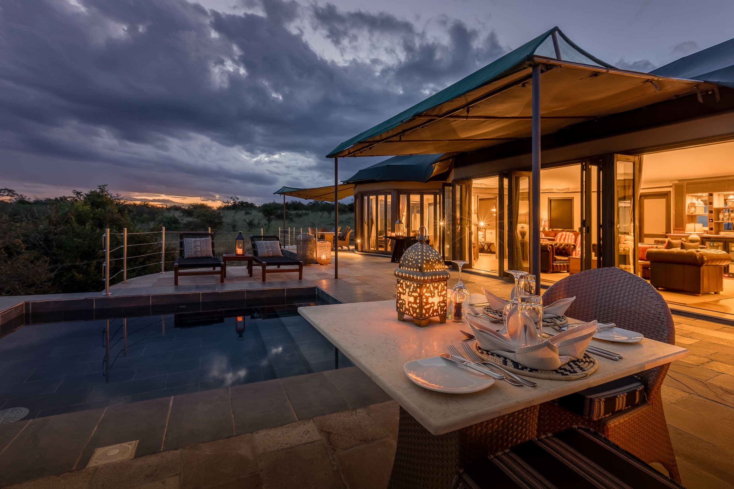 Simba Private Villa Dining by the pool 1